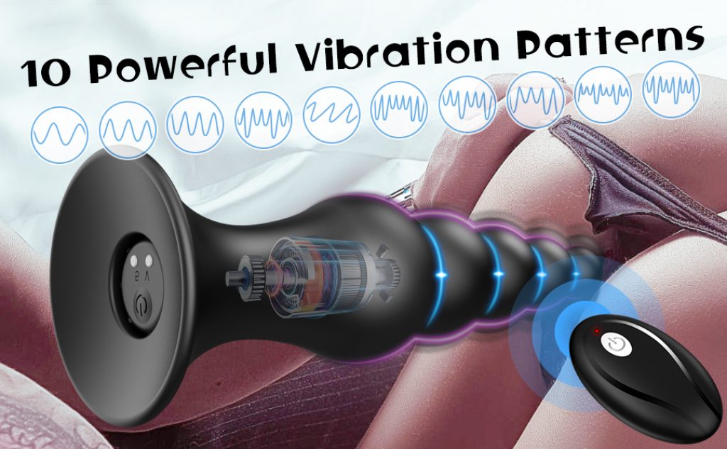 10 Vibrations 3Pcs Butt Plug Set With Remote Control