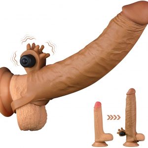 Vibrating Realistic Penis Extender Sleeve