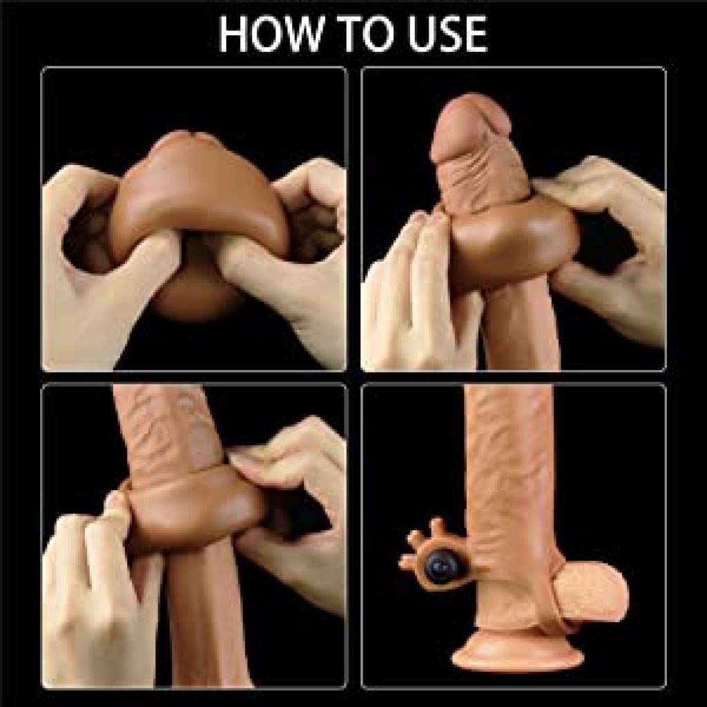 Vibrating Realistic Penis Extender Sleeve