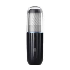 SVAKOM Alex auto-thrusting masturbator with transparent upper sleeve and matte black ABS body, showing twisted silicone interior and dual onboard control buttons