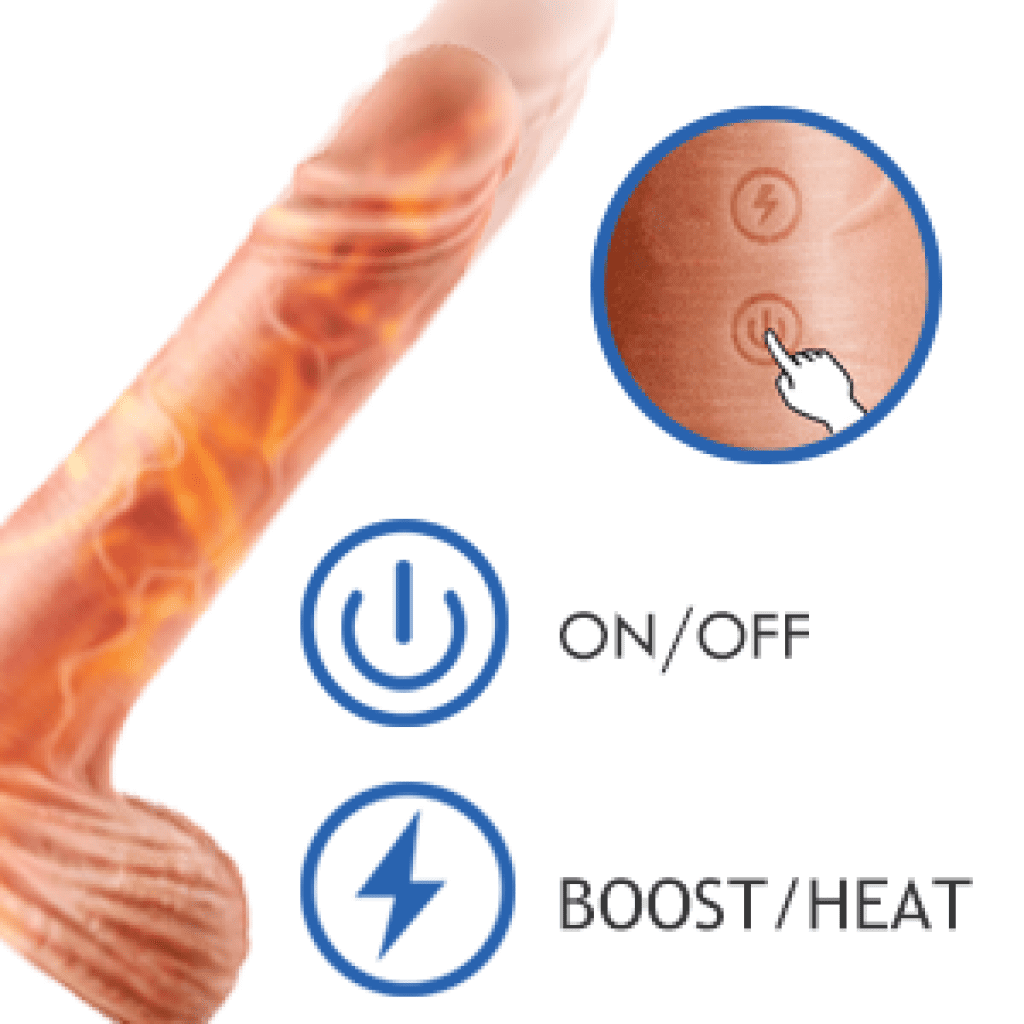 8 Inch Strong Suction Heating Dildo