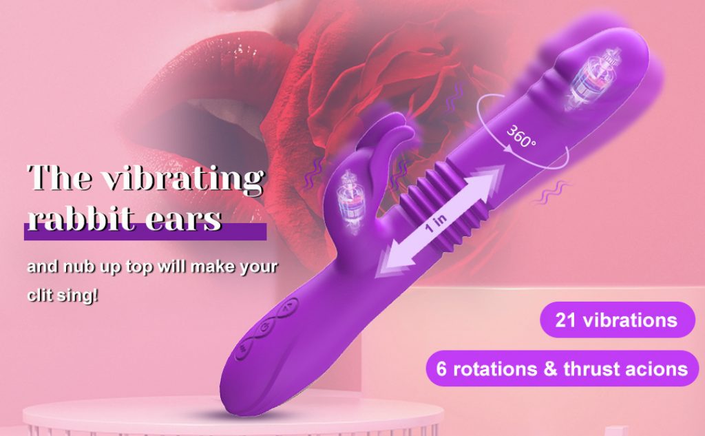Strong 21 Vibrations Thrusting Rabbit Vibrator