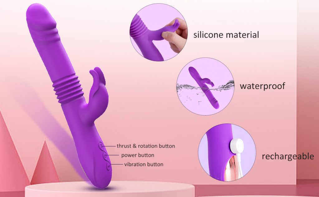 Strong 21 Vibrations Thrusting Rabbit Vibrator