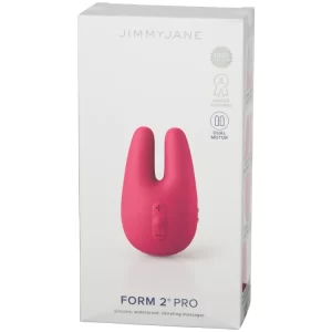 Main product image of the sleek, black JimmyJane Form 2 Pro Clitoral Vibrator by TheSexToysIndia, showcasing its distinctive curved, ergonomic shape.