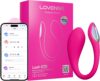 Lovense Lush Mini app controlled wearable vibrator with packaging and mobile app connectivity display