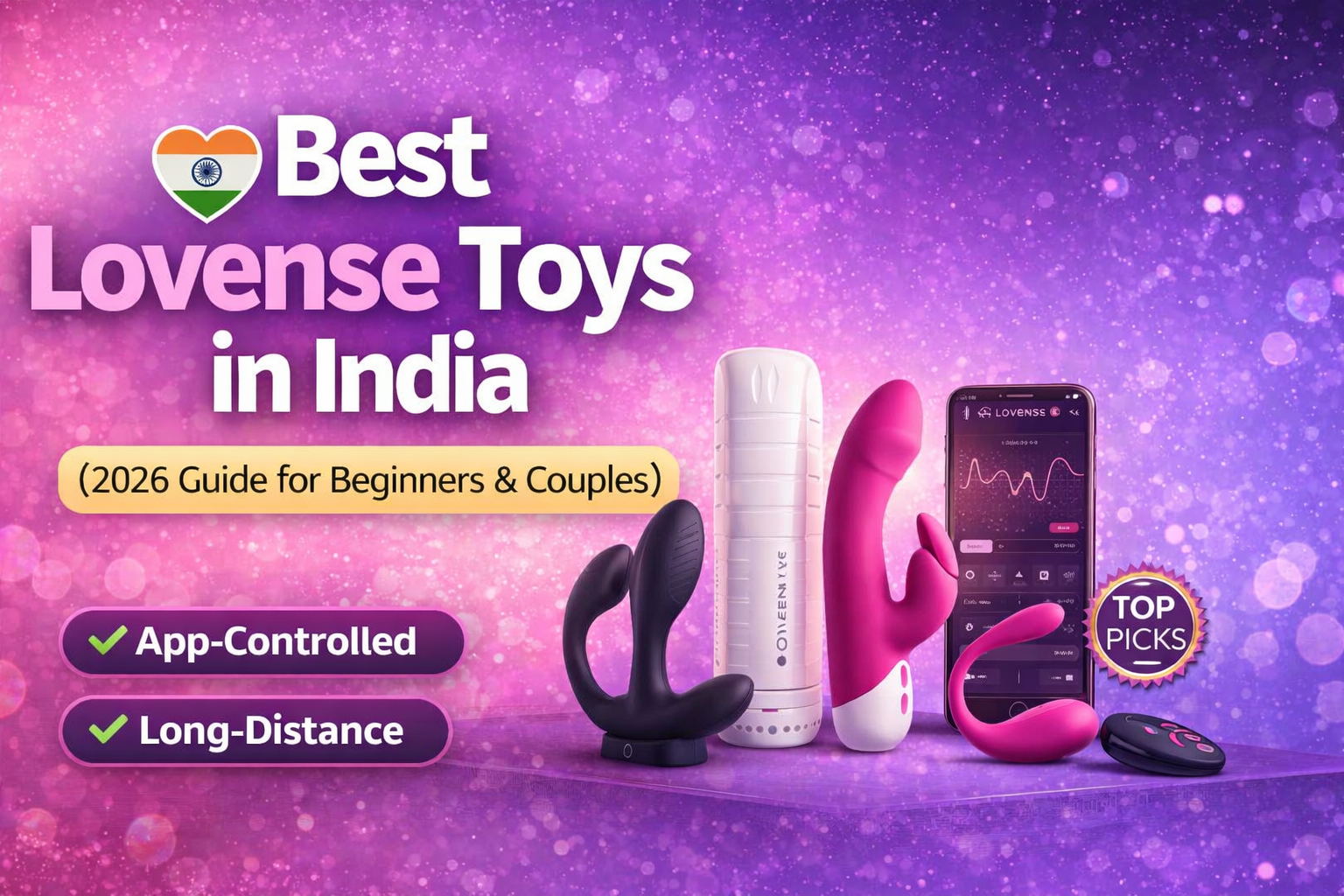 Best Lovense toys in India showing app-controlled vibrators and couples toys for long-distance use
