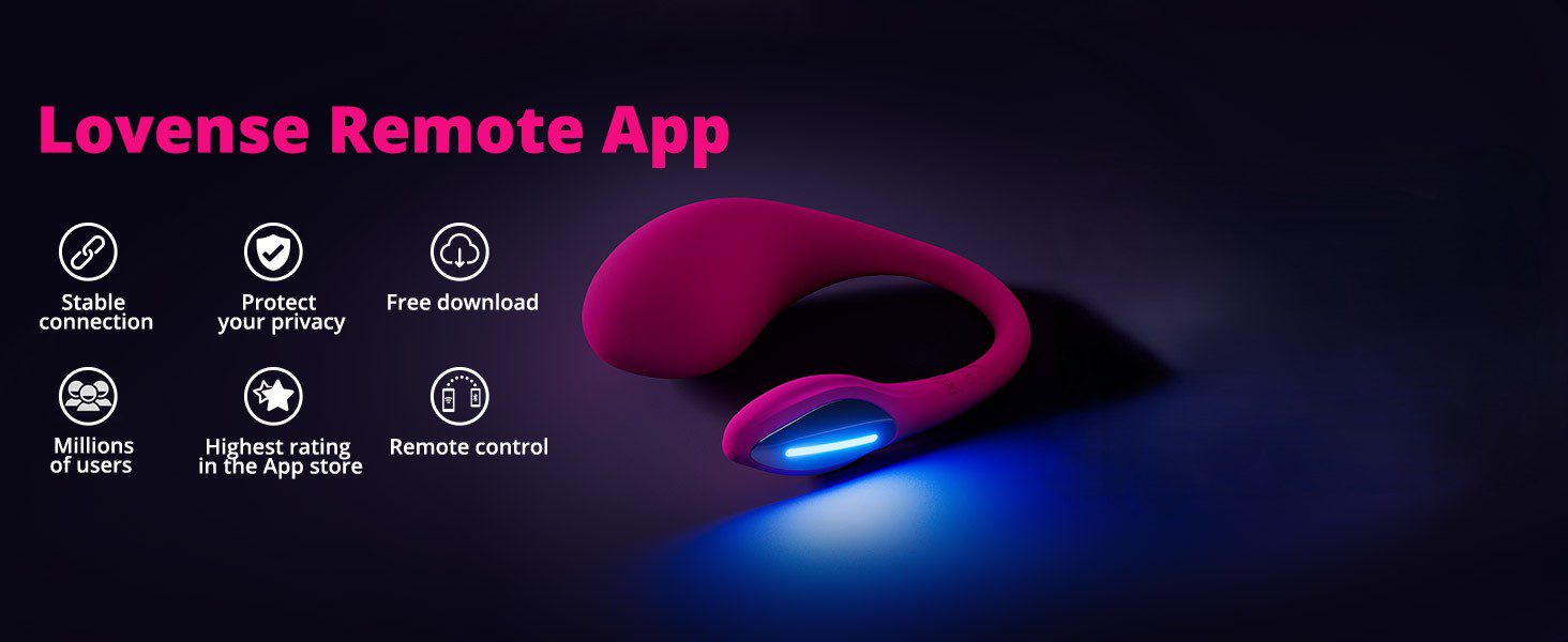 Lovense Lush 4 app remote control vibrator with Bluetooth connectivity, privacy protection, multiple users and long distance control features